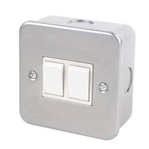 2 Gang switch with metal clad electrical switch